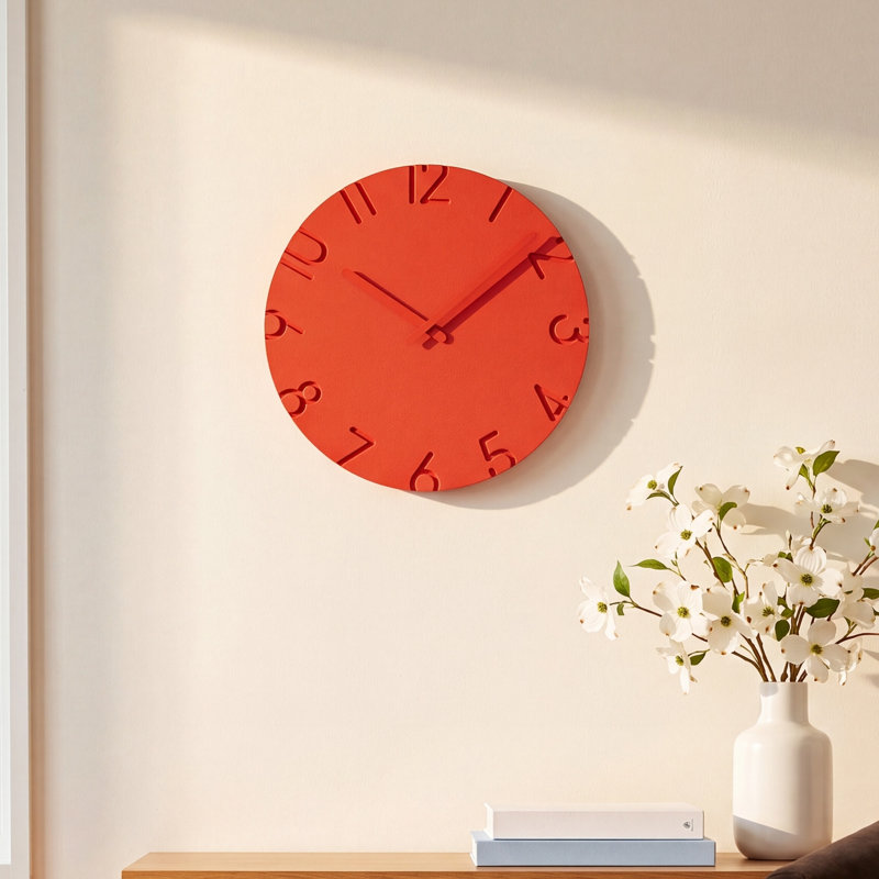 インテリア時計 Lemnos CARVED COLORED Lemnos Carved Colored Wall Clock & Reviews | AllModern